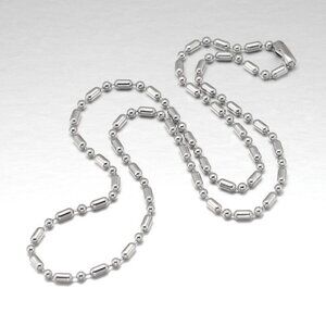 Silver Surgical Stainless Steel 2.4mm Dot Dash Ball Chain Necklace 26" Long